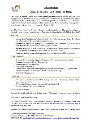 image 250114_Offre_demploi__Recrutement_charg_de_mission_CDD_VF_.jpg (0.4MB)
Lien vers: https://drive.google.com/file/d/1udeEuv7zF3vxPnF0DWEDRBkS75VEceYJ/view?usp=drive_link